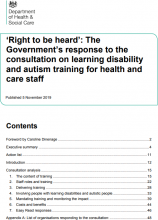 ‘Right to be heard’: the government’s response to the consultation on learning disability and autism training for health and care staff